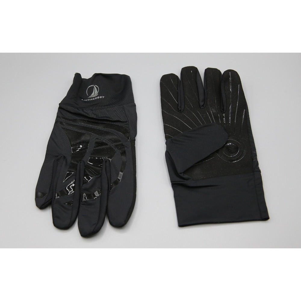 LINGHANGST Cycling Gloves, Non-Slip Mountain Bike Gloves, Black, Size L - Picture 2 of 2
